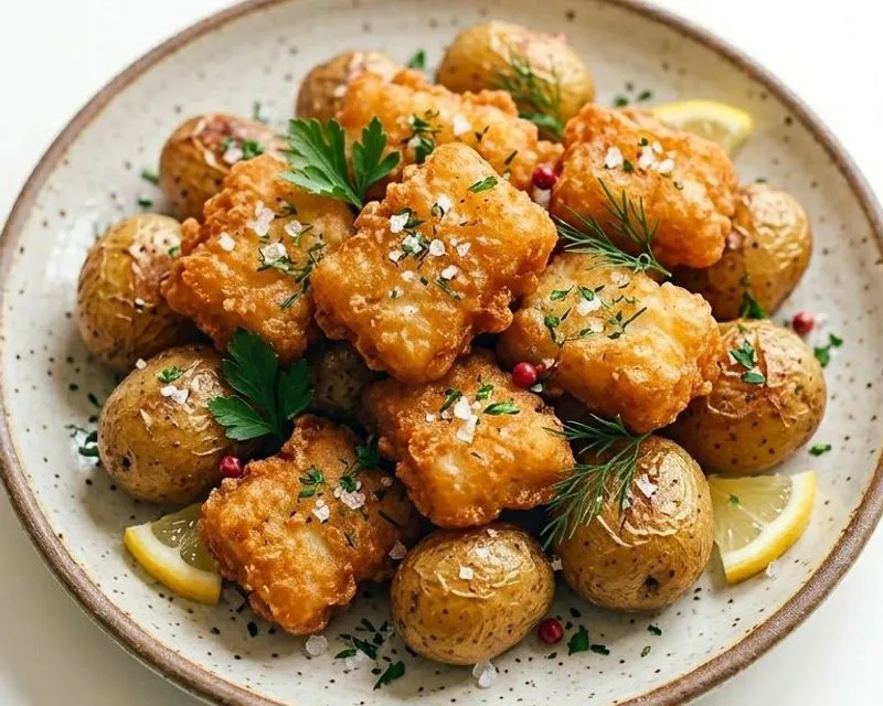Crispy Fish & Baby Potatoes